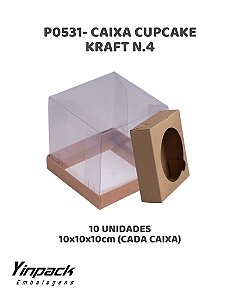 CAIXA CUPCAKE N.04 (P0531) KRAFT C/10UN - YINPACK (PÁSCOA)