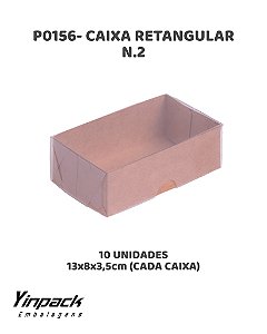 CAIXA RETANGULAR N.02 (P0269) KRAFT C/10UN - YINPACK (PÁSCOA)