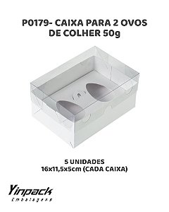 CAIXA PARA 2 OVOS DE COLHER 50g (P0179) C/5UN - YINPACK (PÁSCOA)