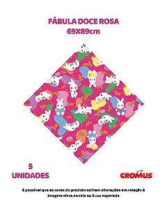 FOLHA 69X89cm FÁBULA DOCE ROSA C/5UN – CROMUS (PÁSCOA)