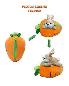 PELÚCIA COELHO (FEC7469) CENOURA - FIZZY (PÁSCOA)