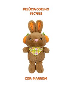 PELÚCIA COELHO MARROM (FEC7553) BANDANA - FIZZY (PÁSCOA)