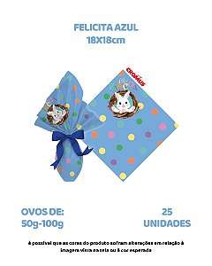 SACO EXPRESS 18X18cm FELICITA AZUL C/25UN – CROMUS (PÁSCOA)