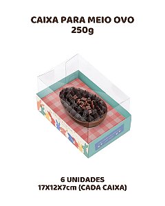 CAIXA PARA MEIO OVO 250g C/6UN PIC NIC - CROMUS (PÁSCOA)