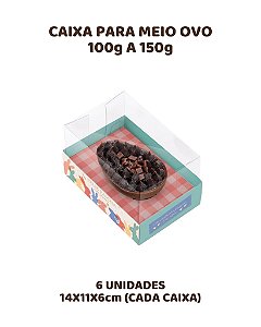 CAIXA PARA MEIO OVO 100g a 150g C/6UN PIC NIC - CROMUS (PÁSCOA)