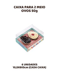 CAIXA PARA 2 MEIO OVOS 50g C/6UN PIC NIC - CROMUS (PÁSCOA)
