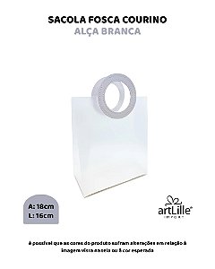 SACOLA FOSCA 16X18cm ALÇA BRANCA - ARTLILLE