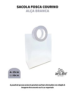 SACOLA FOSCA 20X23cm ALÇA BRANCA - ARTLILLE