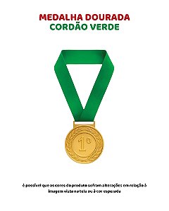 MEDALHA DOURADA COM CORDÃO VERDE - COPA DO MUNDO