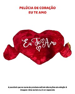 PELÚCIA DE CORAÇÃO - EU TE AMO LETRA CURSIVA (DIA DOS NAMORADOS)