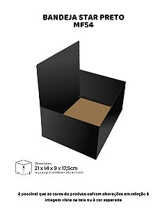 BANDEJA STAR PRETA C/10UN - MF 54 - MF EMBALAGENS DECORATIVAS