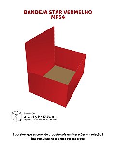 BANDEJA STAR VERMELHA C/10UN - MF 54 - MF EMBALAGENS DECORATIVAS