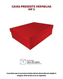 CAIXA PRESENTE VERMELHA C/10UN - MF 3 - MF EMBALAGENS DECORATIVAS