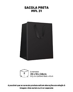 SACOLA PRETA C/10UN - MFL 31 - MF EMBALAGENS DECORATIVAS