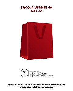 SACOLA VERMELHA C/10UN - MFL 32 - MF EMBALAGENS DECORATIVAS