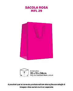 SACOLA ROSA C/10UN - MFL 32 - MF EMBALAGENS DECORATIVAS
