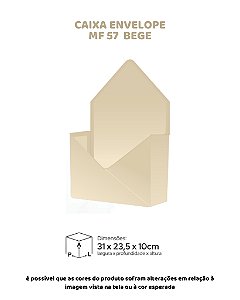 CAIXA ENVELOPE BEGE C/10UN - MF 57 - MF EMBALAGENS DECORATIVAS