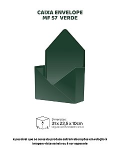 CAIXA ENVELOPE VERDE C/10UN - MF 57 - MF EMBALAGENS DECORATIVAS
