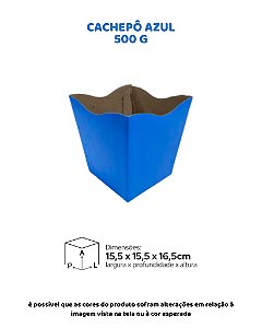 CACHEPÔ AZUL C/25UN - 500 G - MF EMBALAGENS DECORATIVAS