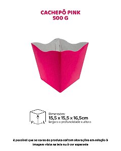 CACHEPÔ PINK C/25UN - 500 G - MF EMBALAGENS DECORATIVAS