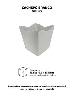 CACHEPÔ BRANCO C/25UN - 500 G - MF EMBALAGENS DECORATIVAS