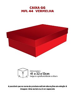 CAIXA GG VERMELHO C/10UN - MFL 44 - MF EMBALAGENS DECORATIVAS