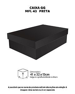 CAIXA GG PRETA C/10UN - MFL 43 - MF EMBALAGENS DECORATIVAS