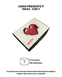 CAIXA PRESENTE P "AMOR" C/10UN - MN 24 COR 7 - MF EMBALAGENS DECORATIVAS