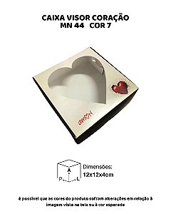CAIXA VISOR CORAÇÃO "AMOR" C/10UN - MN 44 COR 7 - MF EMBALAGENS DECORATIVAS