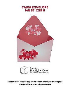 CAIXA ENVELOPE "COM TODO AMOR" C/10UN - MN 57 COR 6 - MF EMBALAGENS (MaN)