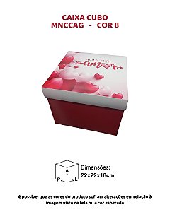 CAIXA CUBO "AQUI TEM AMOR" C/10UN - MNCCAG COR 8 - MF EMBALAGENS (MaN)