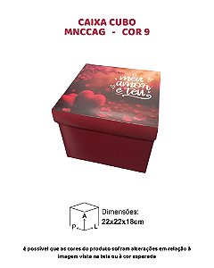 CAIXA CUBO "O MEU AMOR É TEU" C/10UN - MNCCAG COR 9 - MF EMBALAGENS (MaN)