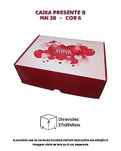 CAIXA PRESENTE G "COM TODO AMOR" C/10UN - MN 38 COR 6 - MF EMBALAGENS (MaN)