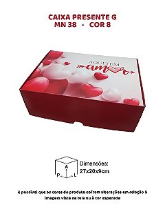 CAIXA PRESENTE G "AQUI TEM AMOR" C/10UN - MN 38 COR 8 - MF EMBALAGENS (MaN)