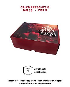 CAIXA PRESENTE G "O MEU AMOR É TEU" C/10UN - MN 38 COR 9 - MF EMBALAGENS (MaN)