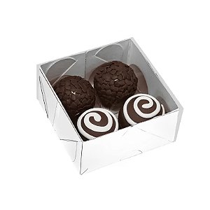 CAIXA BASIC PARA 4 DOCES BRANCA 8X8X4CM C/10UN - IDEIA C4648