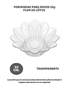FORMINHA PARA DOCES 22g FLOR DE LÓTUS TRANSPARENTE C/30UN - MIRANDINHA