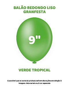 BALÃO GRANFESTA 9 POLEGADAS VERDE TROPICAL C/50UN - PIC PIC