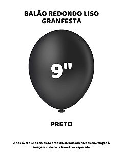 BALÃO GRANFESTA 9 POLEGADAS PRETO C/50UN - PIC PIC