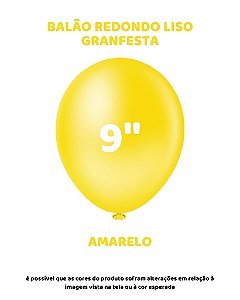 BALÃO GRANFESTA 9 POLEGADAS AMARELO C/50UN - PIC PIC