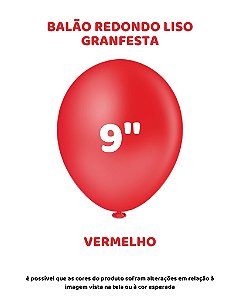 BALÃO GRANFESTA 9 POLEGADAS VERMELHO C/50UN - PIC PIC