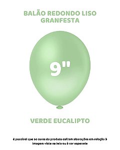 BALÃO GRANFESTA 9 POLEGADAS VERDE EUCALIPTO C/50UN - PIC PIC