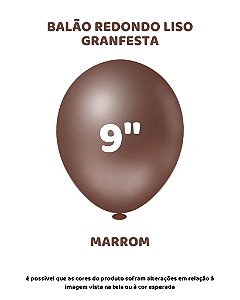 BALÃO GRANFESTA 9 POLEGADAS MARROM C/50UN - PIC PIC