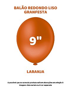 BALÃO GRANFESTA 9 POLEGADAS LARANJA C/50UN - PIC PIC