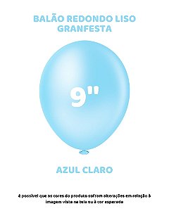 BALÃO GRANFESTA 9 POLEGADAS AZUL CLARO C/50UN - PIC PIC