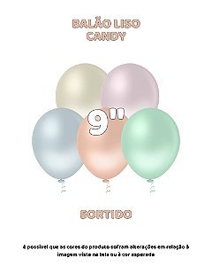 BALÃO CANDY 9 POLEGADAS SORTIDO C/50UN - PIC PIC