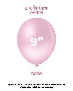 BALÃO CANDY 9 POLEGADAS ROSA C/50UN - PIC PIC