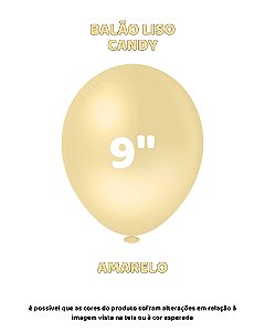 BALÃO CANDY 9 POLEGADAS AMARELO C/50UN - PIC PIC