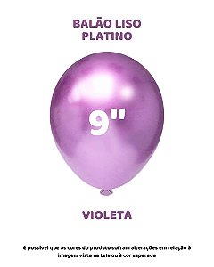 BALÃO PLATINO 9 POLEGADAS VIOLETA C/25UN - PIC PIC