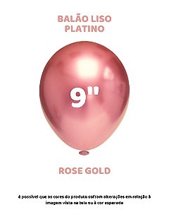 BALÃO PLATINO 9 POLEGADAS ROSE GOLD C/25UN - PIC PIC